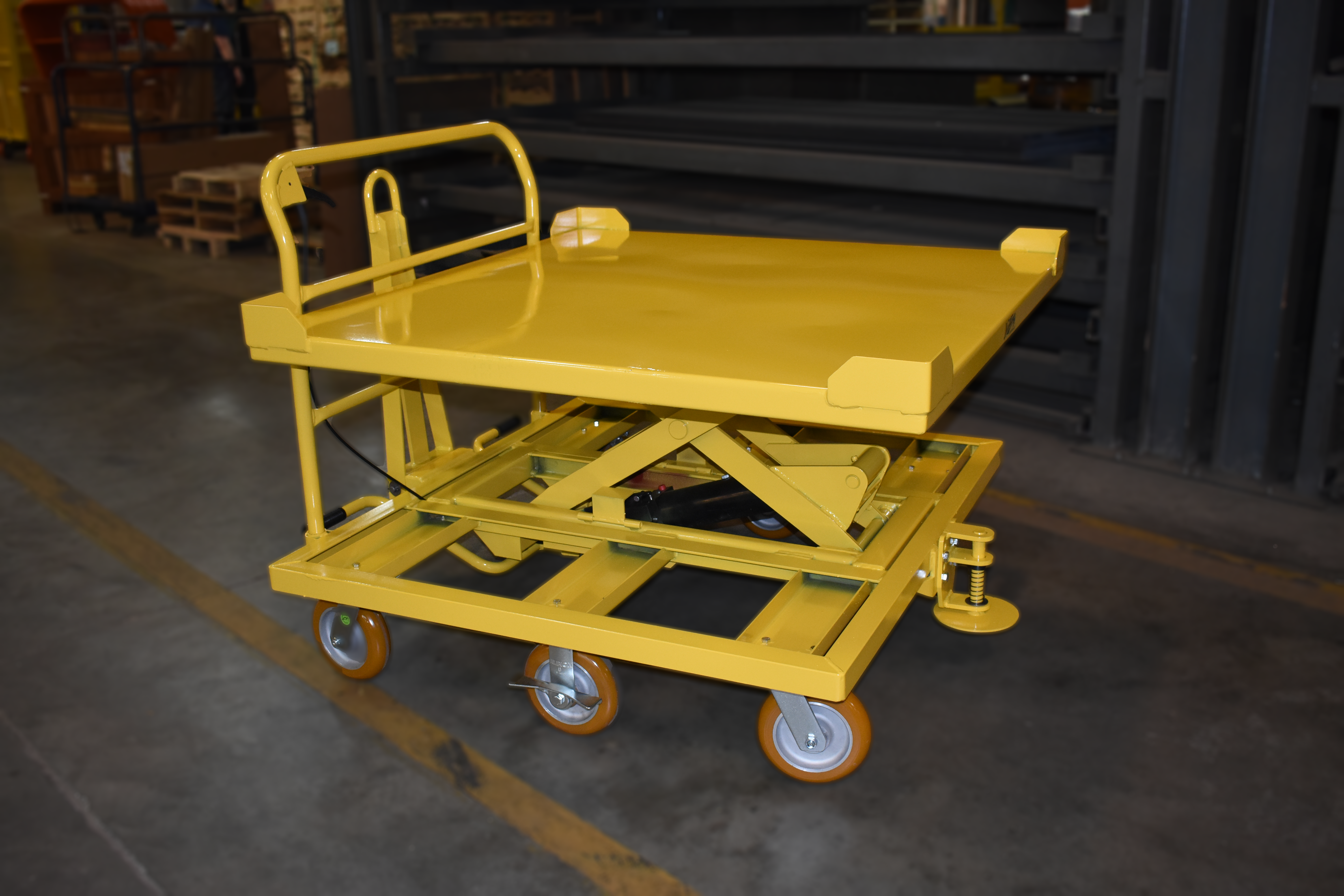 50x50 Six-Wheel Pallet Cart with Scissor Lift | 1500 lb Capacity