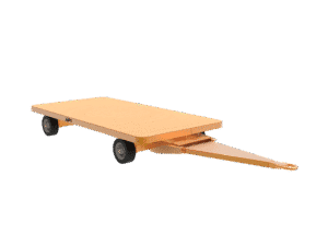 48x96 Fifth Wheel Steer Tugger Cart with Wood Deck | 2500 lb Capacity