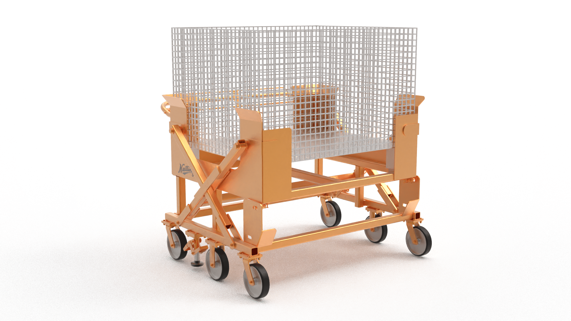 material basket with wheels and handle