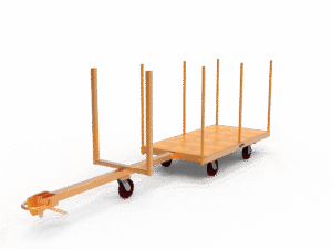 36x72 Steel Bar & Pipe Cart with Wood Deck | 2000 lb Capacity