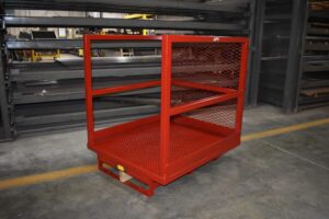 42x48 steel order picking platform skid with safety plate deck