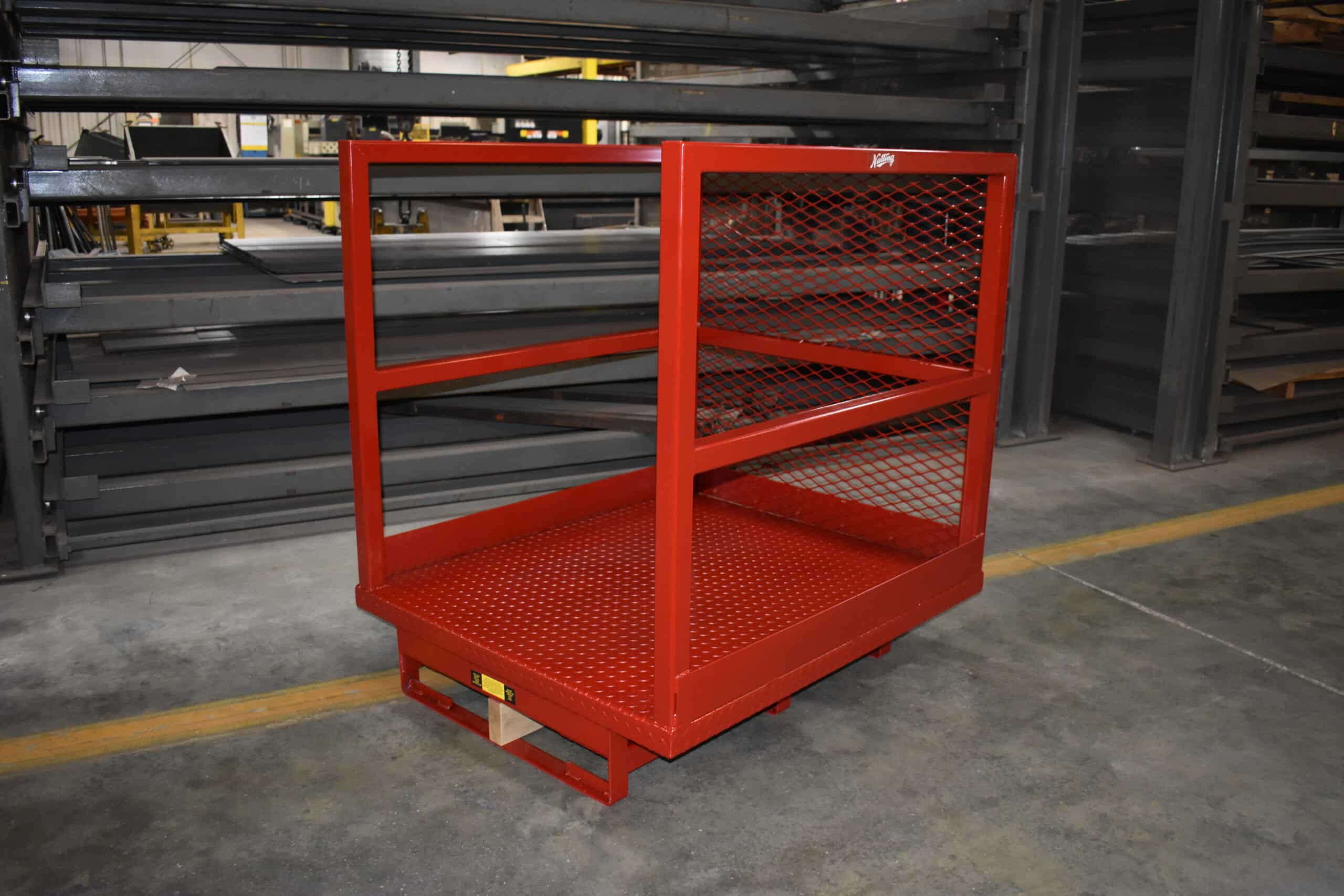 42x48 steel order picking platform skid with safety plate deck